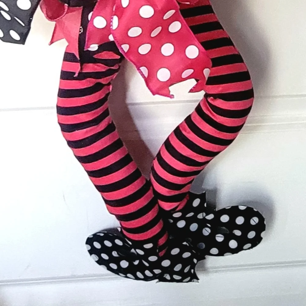 XL Halloween Pumpkin Witch Wreath Deco Mesh Bow